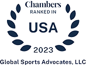 Logo Recognizing Global Sports Advocates, LLC's affiliation with Chambers USA 2023