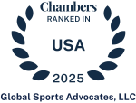 Logo Recognizing Global Sports Advocates, LLC's affiliation with Chambers USA 2025
